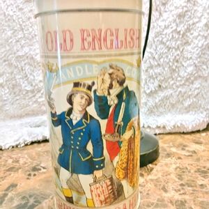 Old English vintage can and original scented candles.